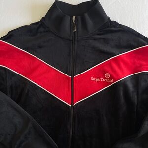 Sergio Tacchini Velour Track Jacket in Black